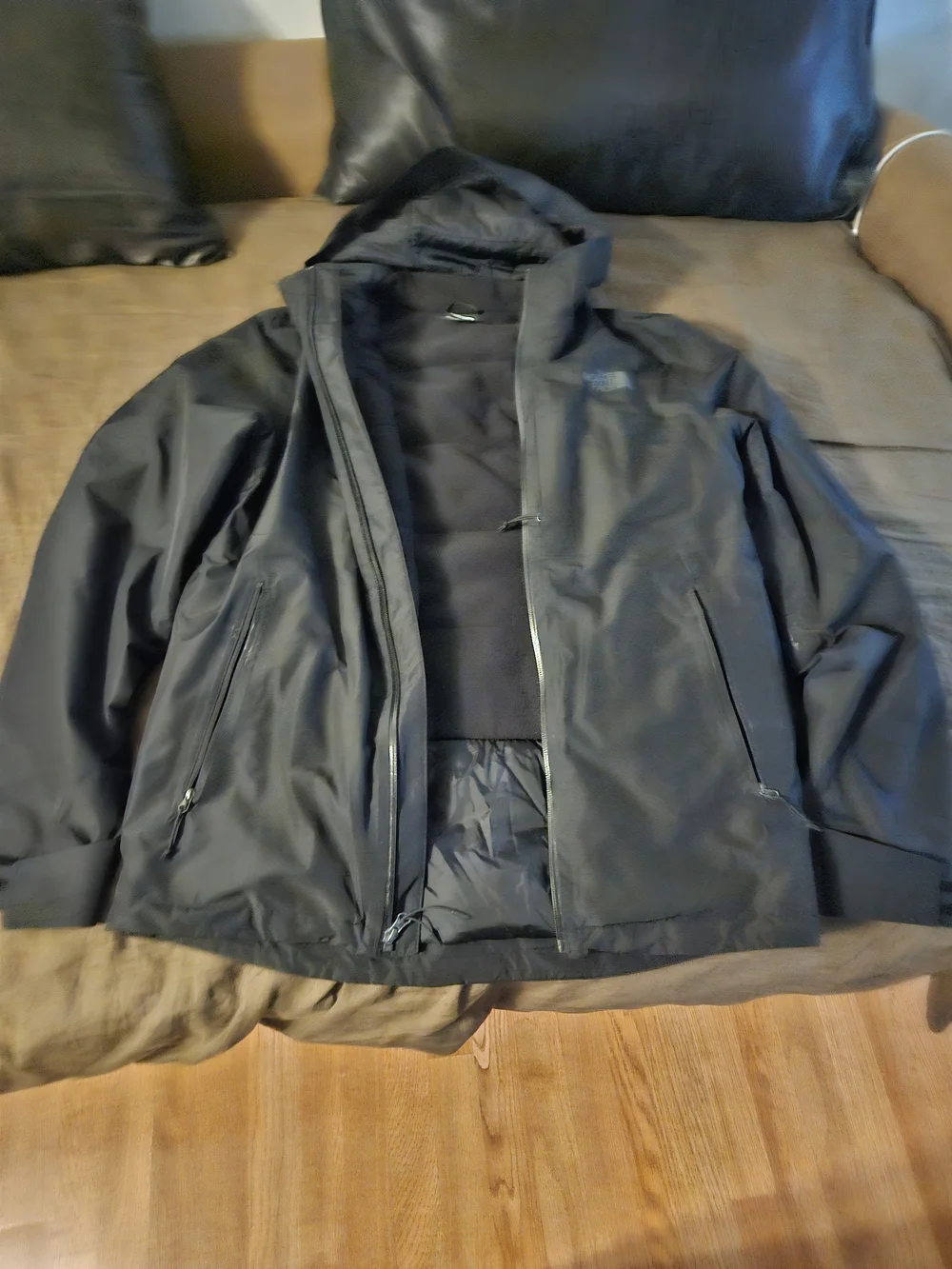 The North Face Men's Black Raincoat with Reflective Logo
